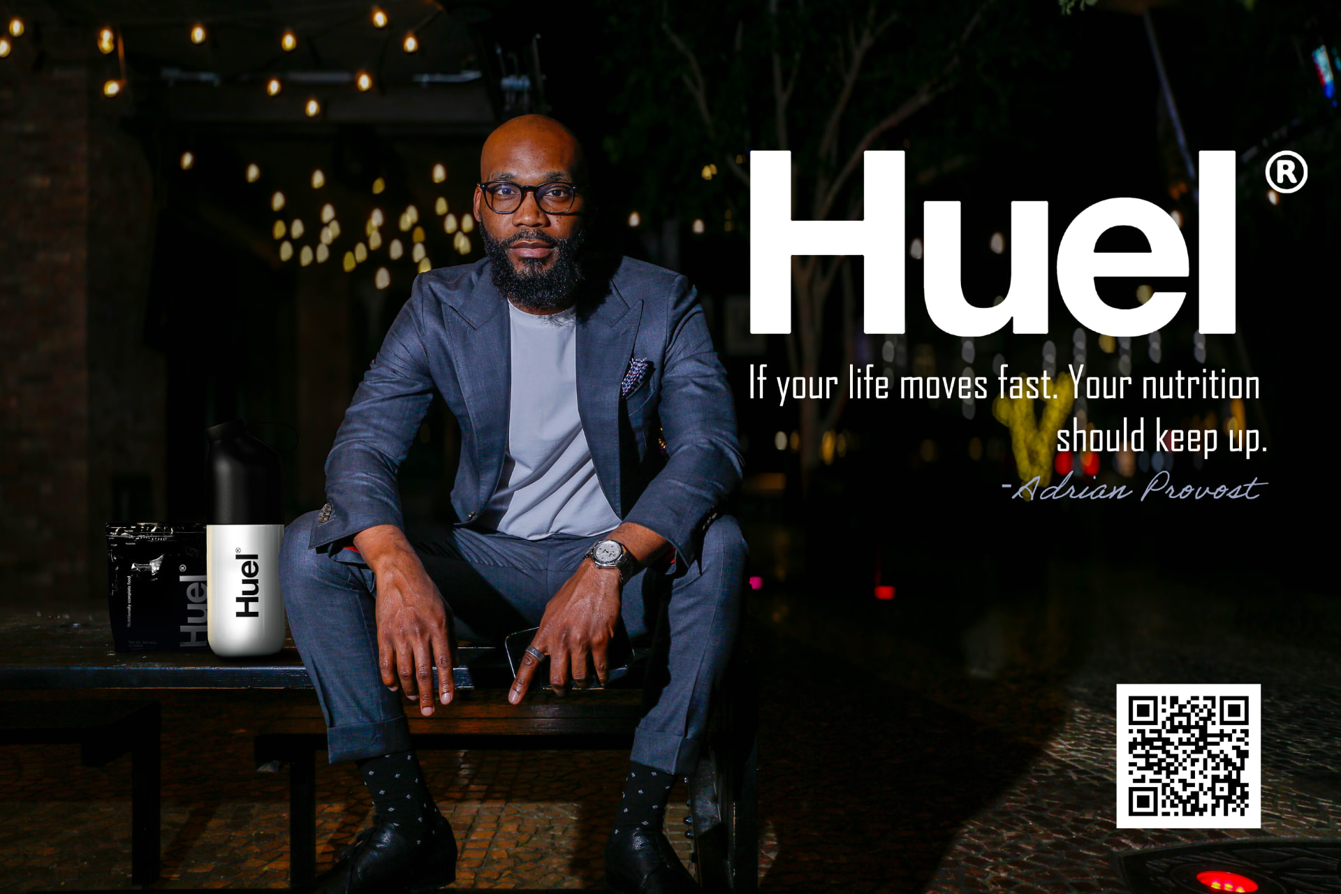 Adrian Provost — Huel partnership campaign for peak performance nutrition